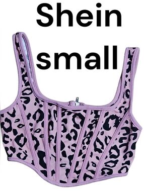 SHEIN Lilac Leopard Print Crop Top